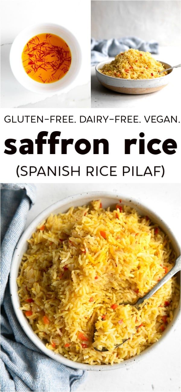saffron rice recipe pinterest collage