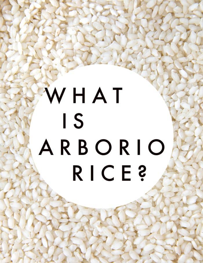 Image of arborio rice with text overlay "what is arborio rice?"