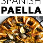 Paella recipe pinterest pin collaged image