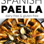 Paella recipe pinterest pin collaged image