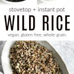 how to cook wild rice pinterest pin collage