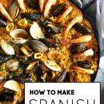 paella recipe pinterest pin image