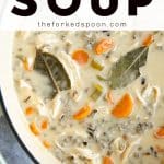 Creamy Wild Rice Soup Recipe pinterest image