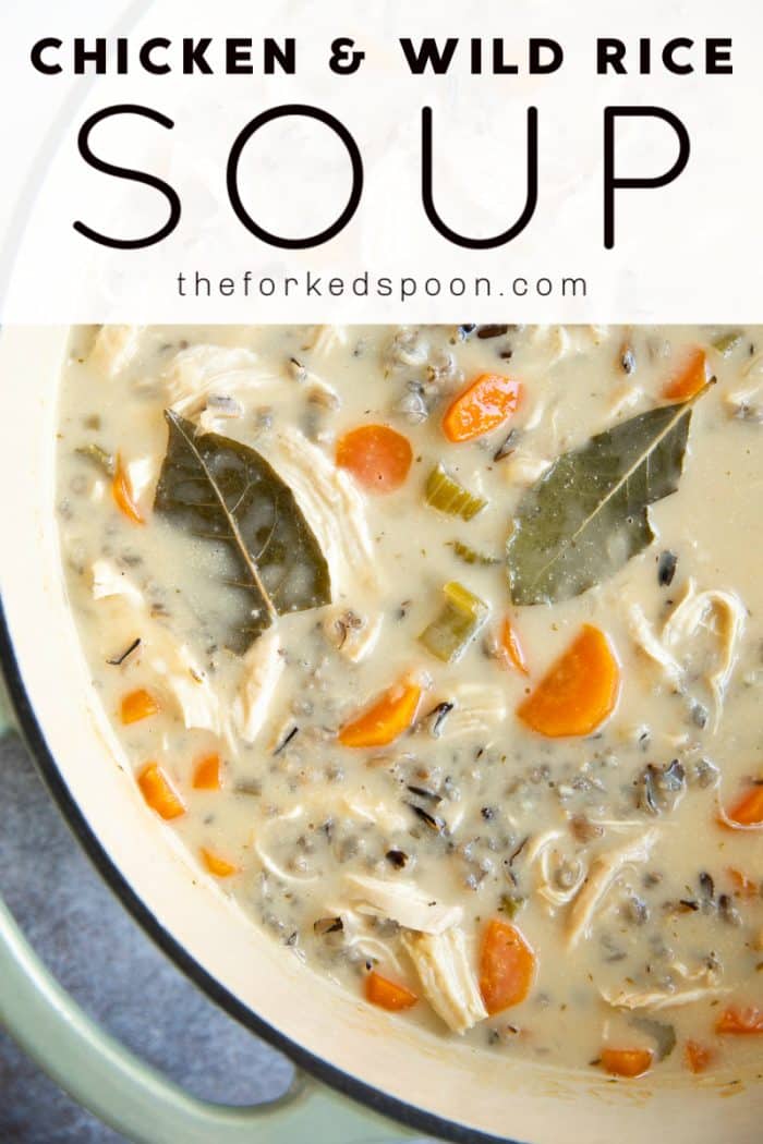Creamy Wild Rice Soup Recipe pinterest image