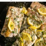 Easy Mahi Mahi Recipe with Lemon Garlic Sauce Pinterest Pin Image