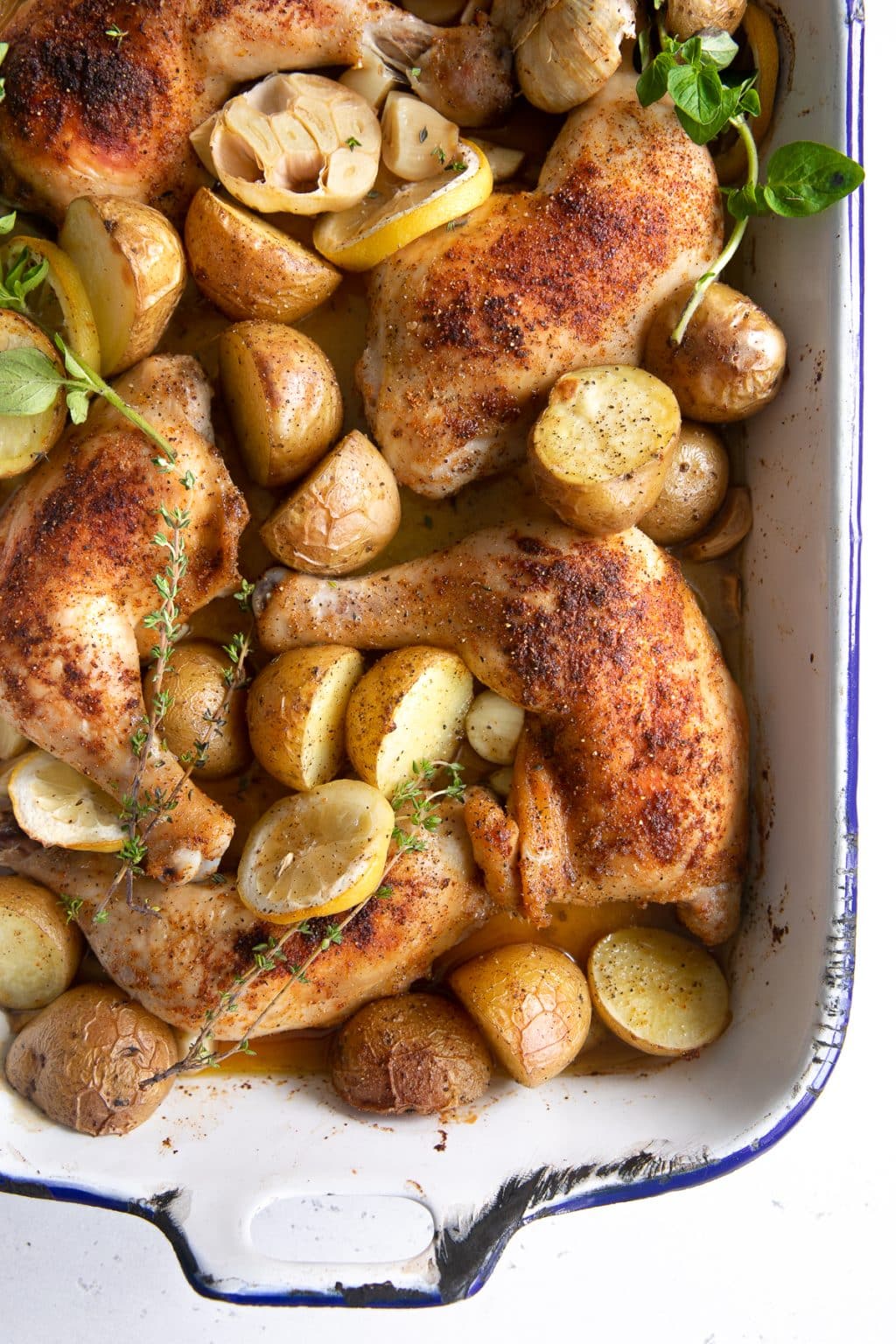 Crispy Oven Roasted Chicken Legs with Potatoes The Forked Spoon