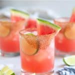 Watermelon Margarita Recipe pinterest pin collage image