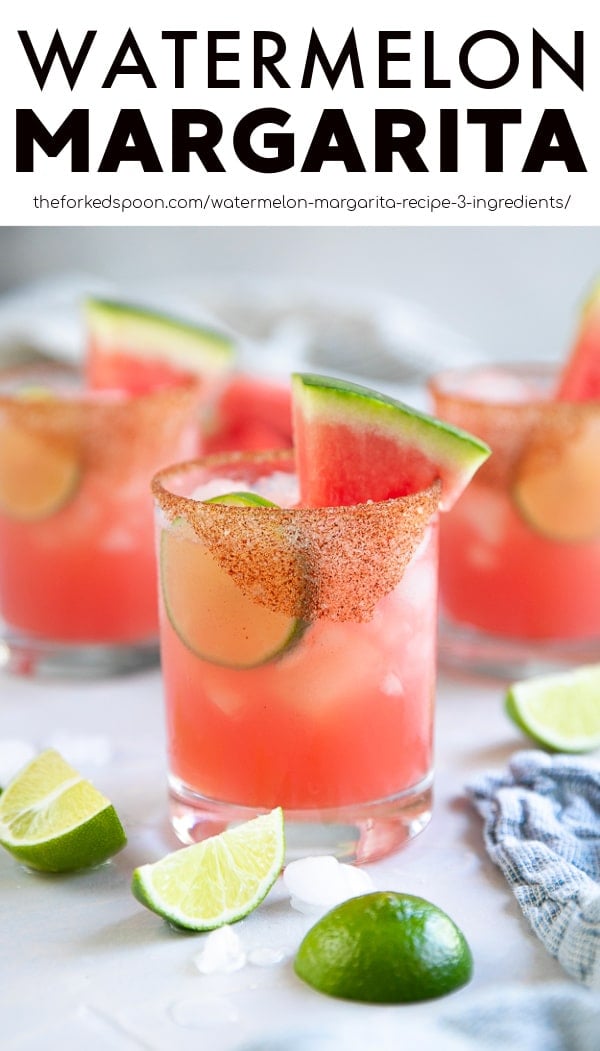Watermelon Margarita Recipe pinterest pin collage image