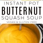 Instant Pot Butternut Squash Soup Recipe Pinterest Pin Image