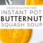 Instant Pot Butternut Squash Soup Recipe Pinterest Pin Image