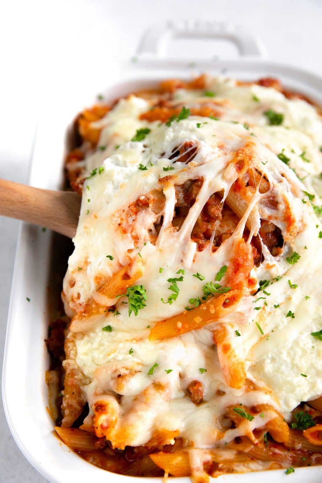 Baked Mostaccioli Recipe - The Forked Spoon