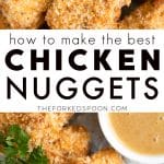 Easy Baked Chicken Nuggets Recipe Pinterest Pin Image