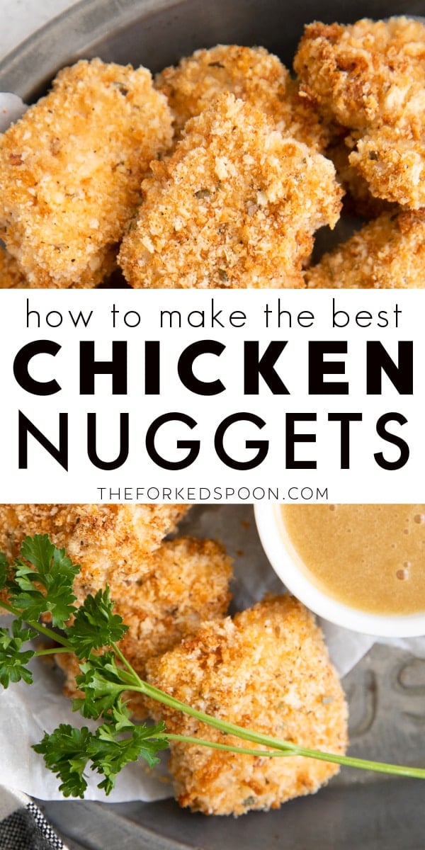 Easy Baked Chicken Nuggets Recipe Pinterest Pin Image