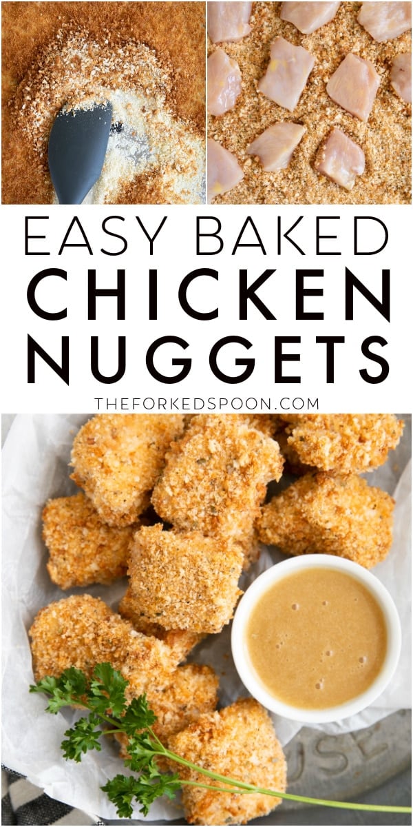 Easy Baked Chicken Nuggets Recipe Pinterest Pin Image