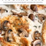 Creamy Mushroom Chicken Recipe Pinterest Pin Collage Image