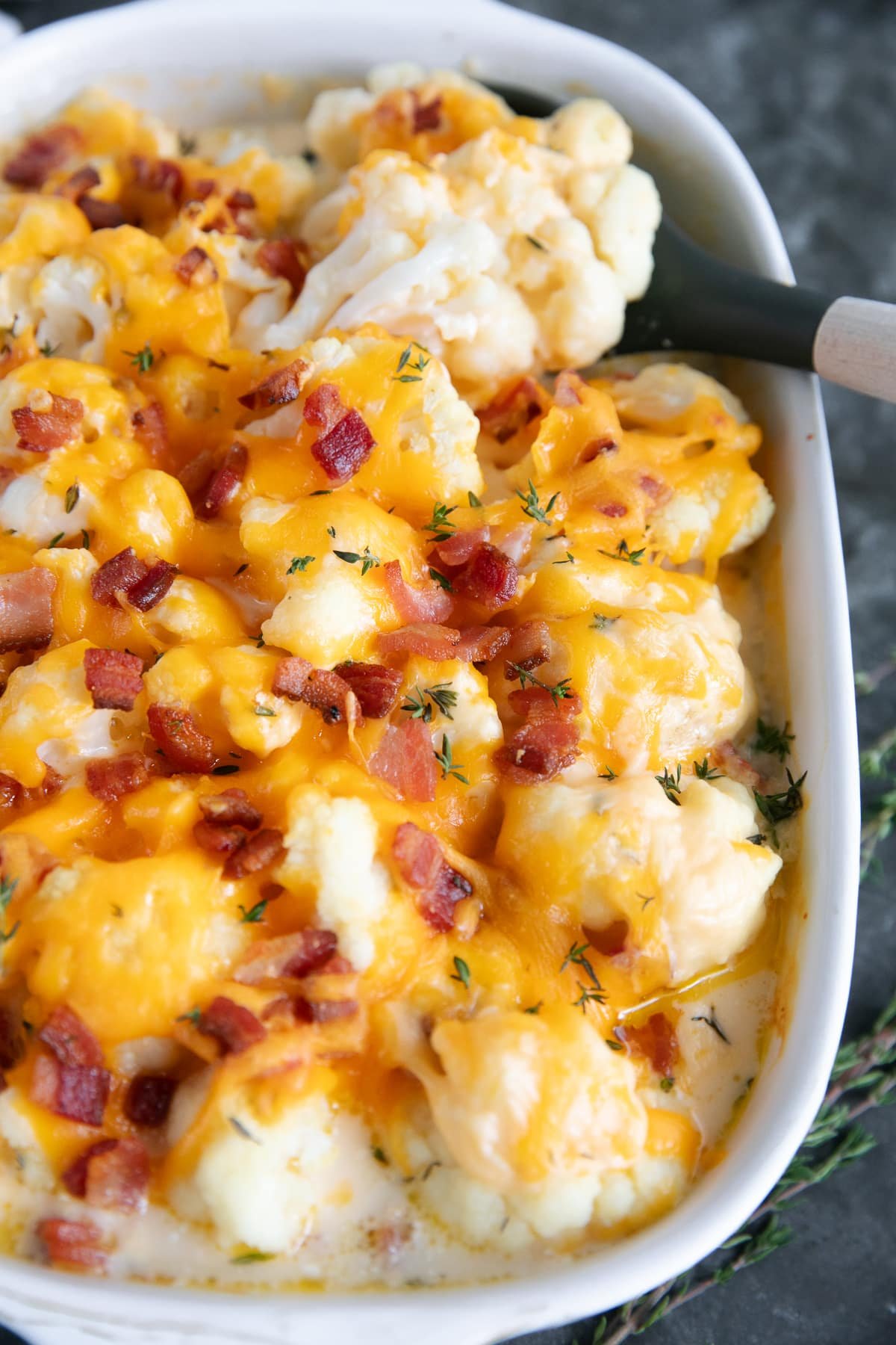 8. Cheesy Cauliflower Bake with Bacon - The Forked Spoon