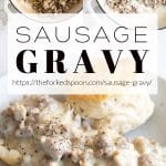 Sausage Gravy Recipe Pinterest Pin Collage Image