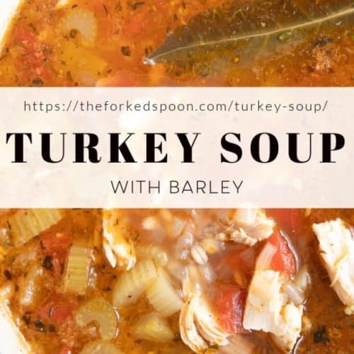 turkey soup Recipe Pinterest Pin Collage Image