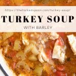 turkey soup Recipe Pinterest Pin Collage Image