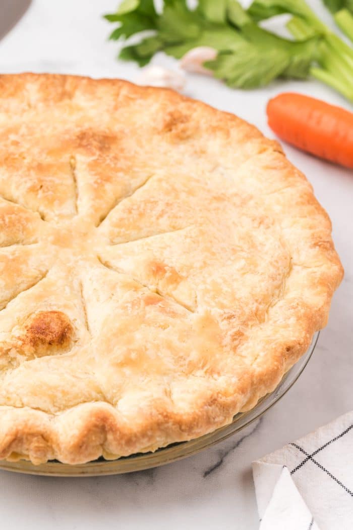 Image of a baked chicken pot pie.