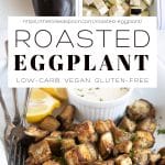 Simple Roasted Eggplant Recipe Pinterest Pin Collage Image