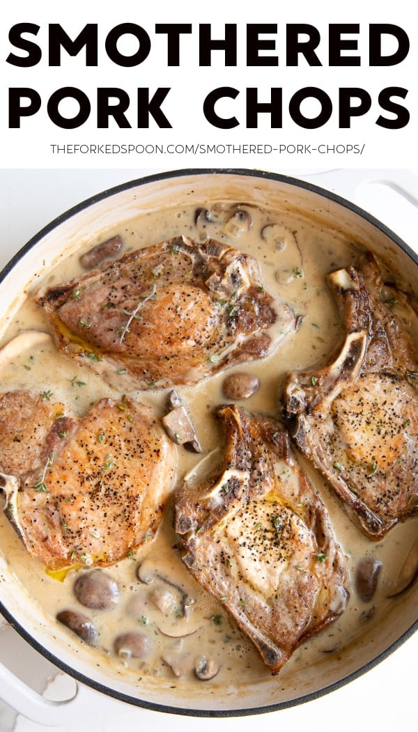 Smothered Pork Chops Recipe Pinterest Pin Collage Image