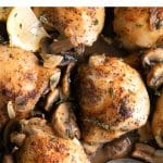 Garlic Mushroom Chicken Thighs Recipe Pinterest Pin Collage Image