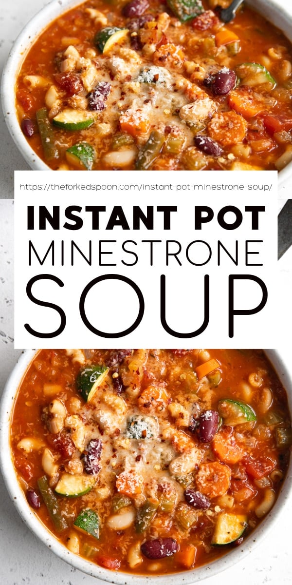 Instant Pot Minestrone Soup Recipe Pinterest Pin Collage Image