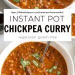 instant pot chana masala pinterest pin collage image