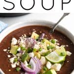 Instant Pot Black Bean Soup pinterest pin collage image