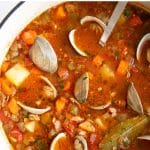 Manhattan Clam Chowder Recipe pinterest pin collage image