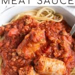 Spaghetti Meat Sauce Recipe pinterest pin collage image