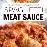 Spaghetti Meat Sauce Recipe pinterest pin collage image