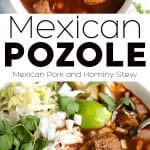 Pozole Rojo Recipe pinterest pin collage image