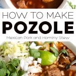 Pozole Rojo Recipe pinterest pin collage image