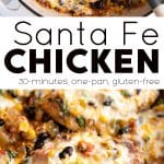 Santa Fe Chicken Recipe pinterest pin collage image