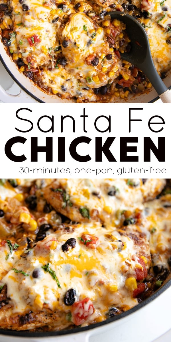 Santa Fe Chicken Recipe pinterest pin collage image