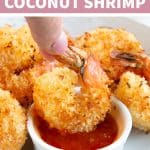 Air Fryer Coconut Shrimp Recipe Pinterest Pin Image Collage