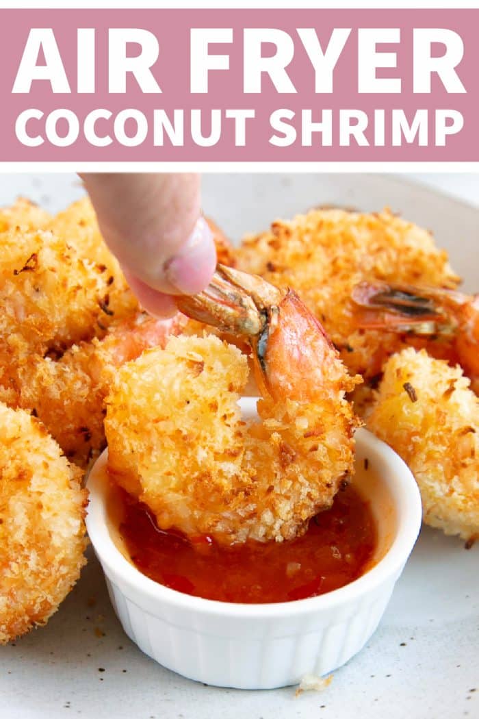 Air Fryer Coconut Shrimp Recipe Pinterest Pin Image Collage