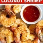 Air Fryer Coconut Shrimp Recipe Pinterest Pin Image Collage