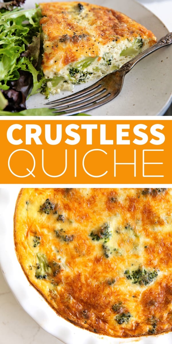 Easy Crustless Quiche Recipe Pinterest Pin Image Collage