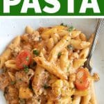 Ground Turkey Pasta Recipe Pinterest Pin Image Collage