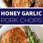 Easy Honey Garlic Pork Chops Pinterest Pin Image Collage