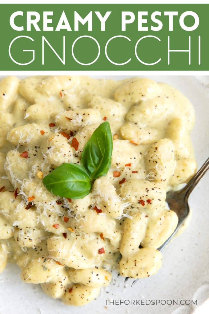 Creamy Pesto Gnocchi Pinterest Pin Image Collage