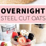 Easy Overnight Steel Cut Oats Pinterest pin