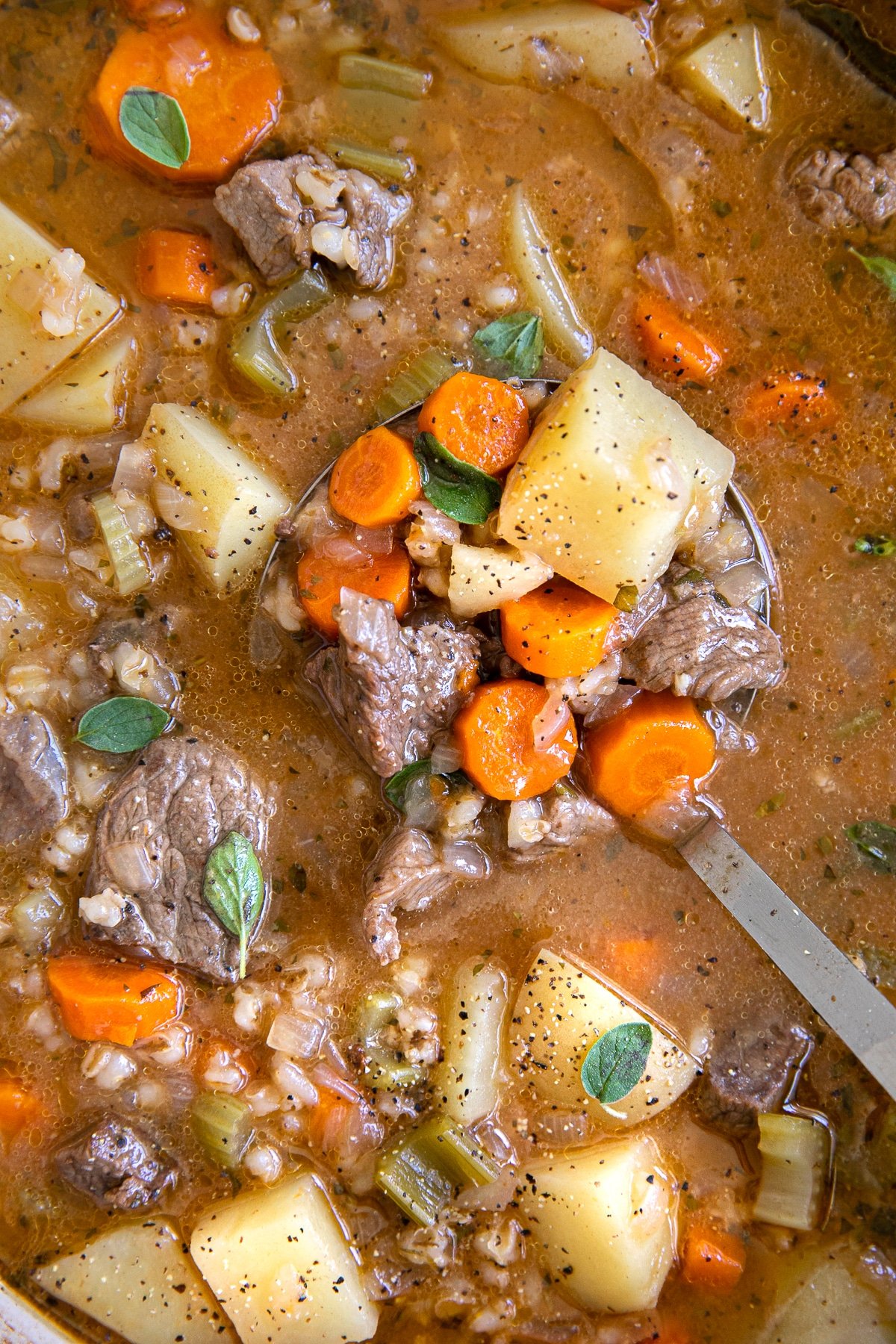 The Best Beef Barley Soup - The Forked Spoon