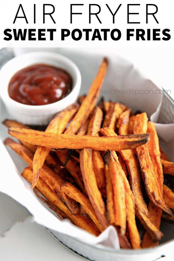 Air Fryer Sweet Potato Fries Pinterest pin image collage