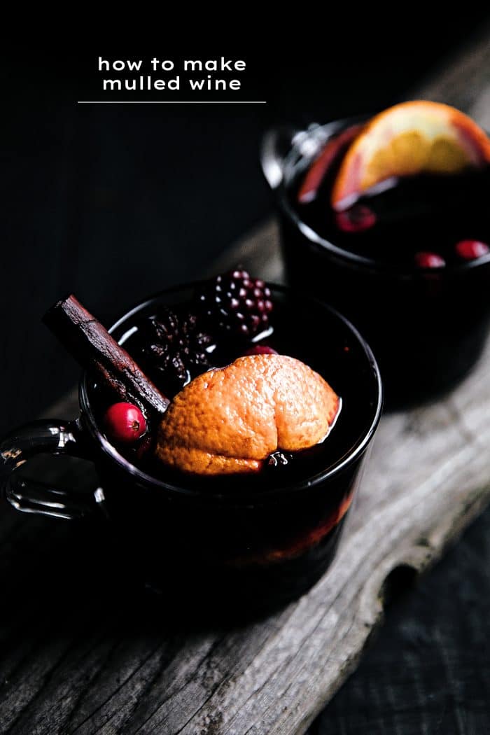 Pinterest Pin for easy mulled wine recipe with text overlay.