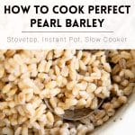 pinterest pin collage image for how to cook pearl barley