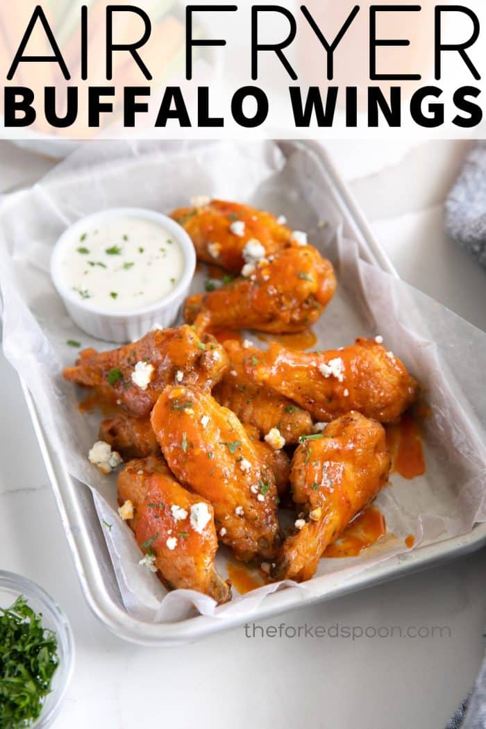 Air Fryer Buffalo Wings Pinterest pin image collage